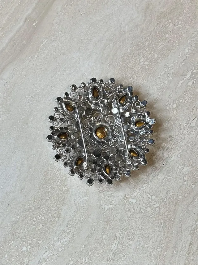 Vintage Silver Rhinestone Belt Buckle — additional photo 4