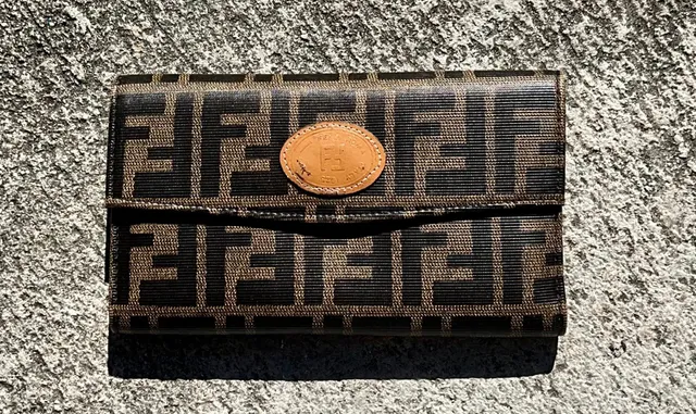 Vintage Fendi Trifold Canvas Leather Wallet — additional photo 1