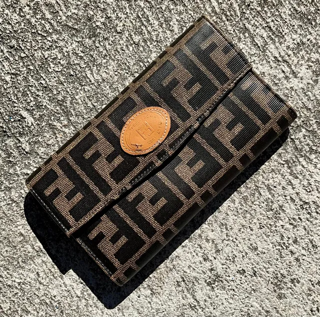 Vintage Fendi Trifold Canvas Leather Wallet — additional photo 2