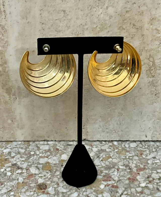 Vintage Large Croissant Tiered Earrings — additional photo 4