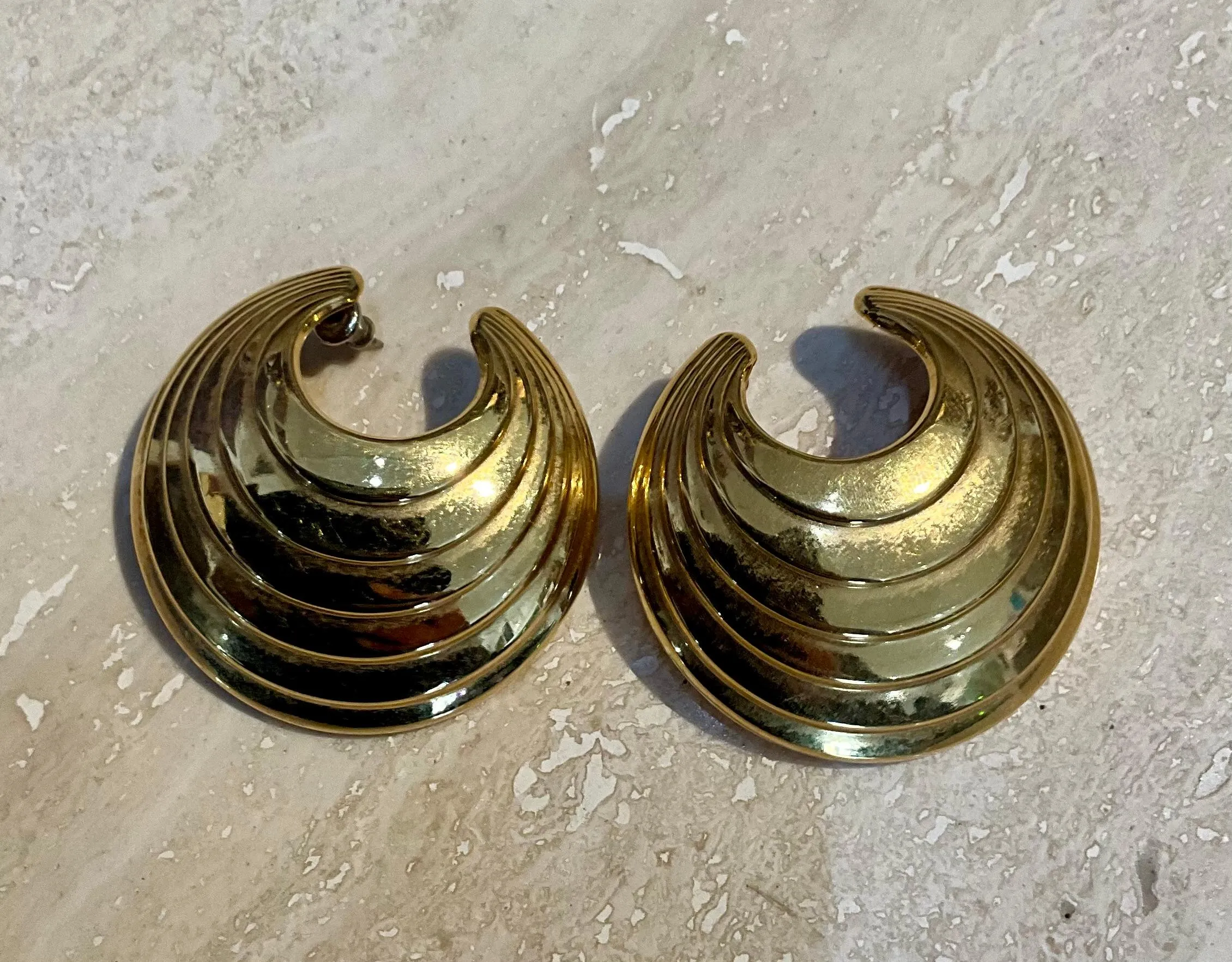 Vintage Large Croissant Tiered Earrings — additional photo 5