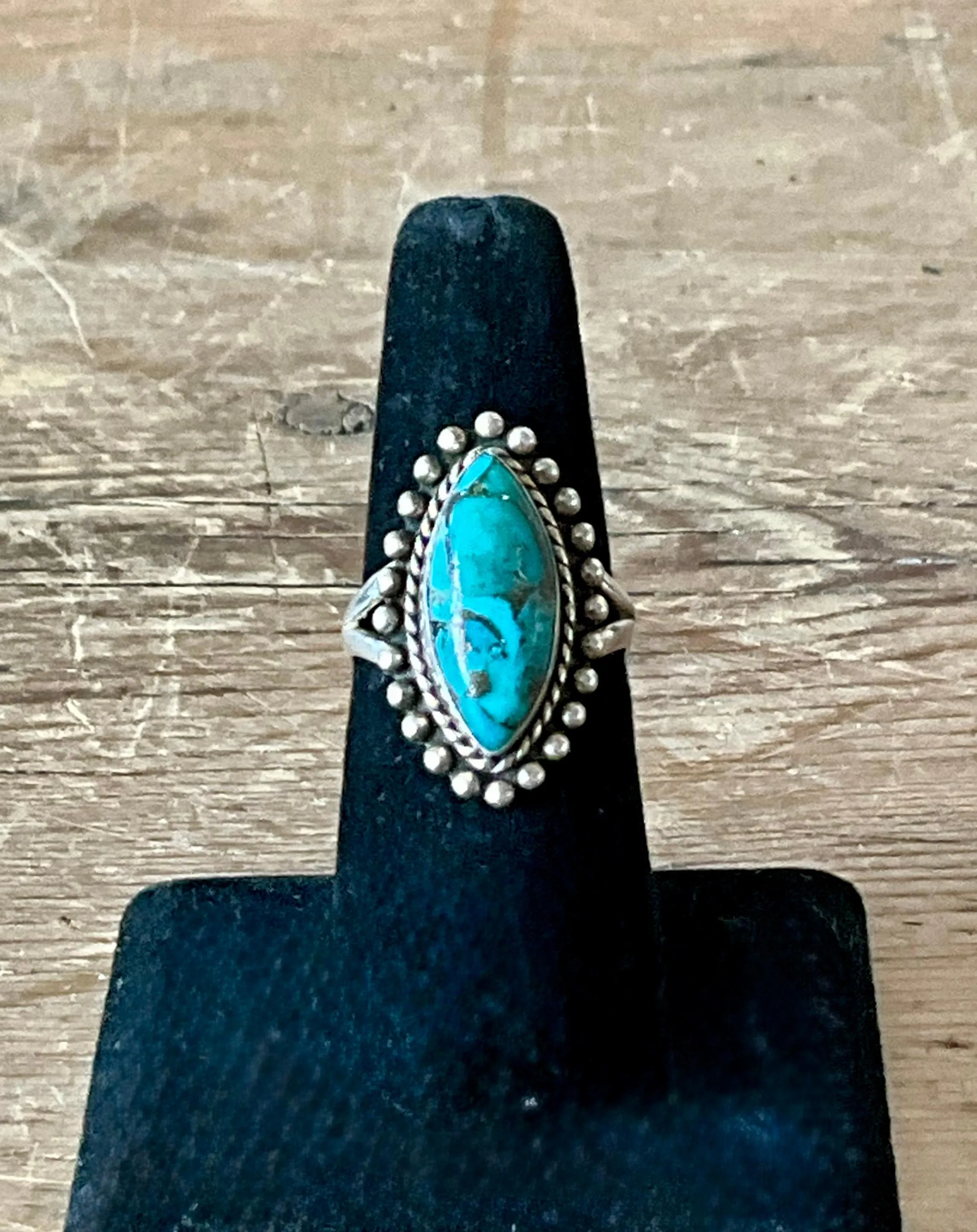 Vintage Boho Native American Style Turquoise Ring — additional photo 2