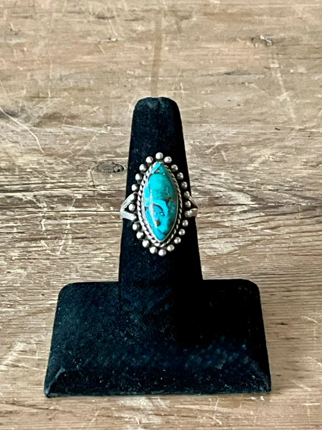 Vintage Boho Native American Style Turquoise Ring — additional photo 3