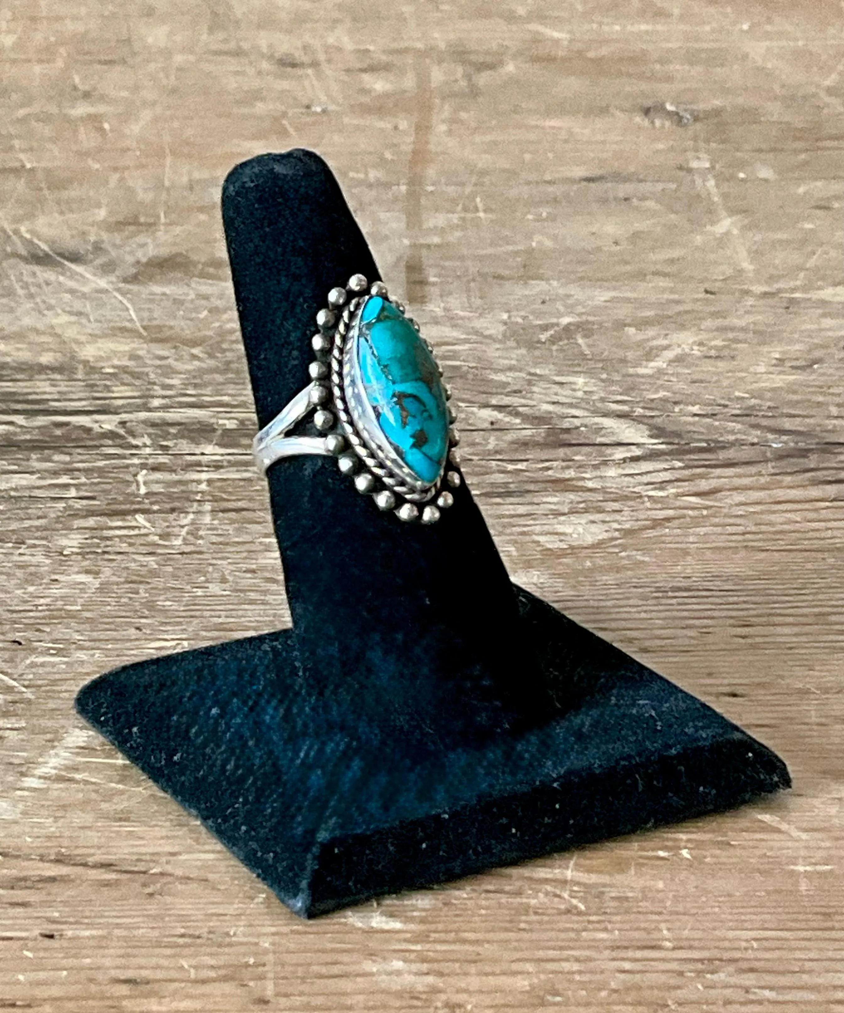 Vintage Boho Native American Style Turquoise Ring — additional photo 4
