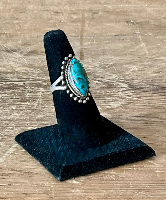 Vintage Boho Native American Style Turquoise Ring — additional photo 4