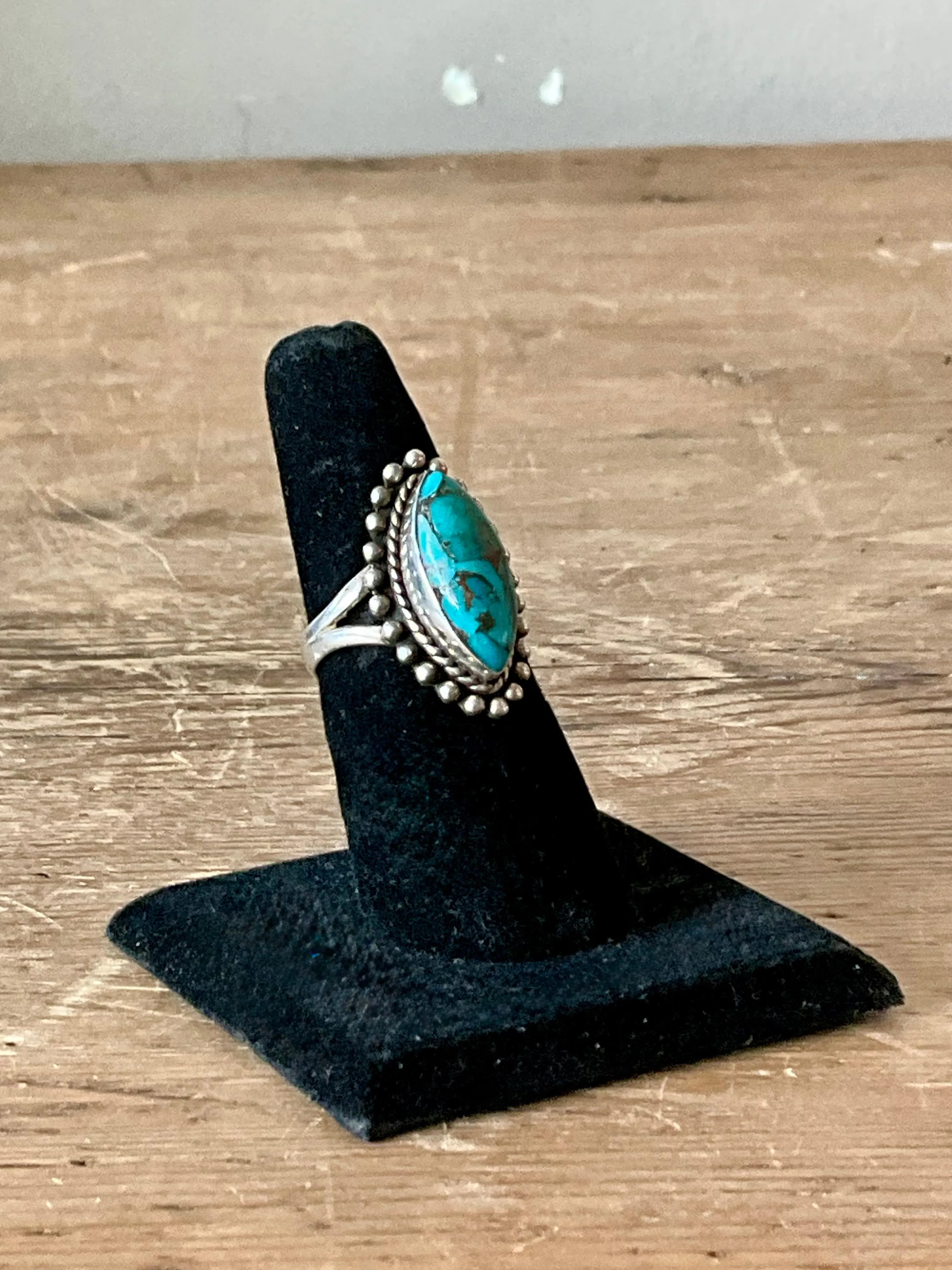 Vintage Boho Native American Style Turquoise Ring — additional photo 5