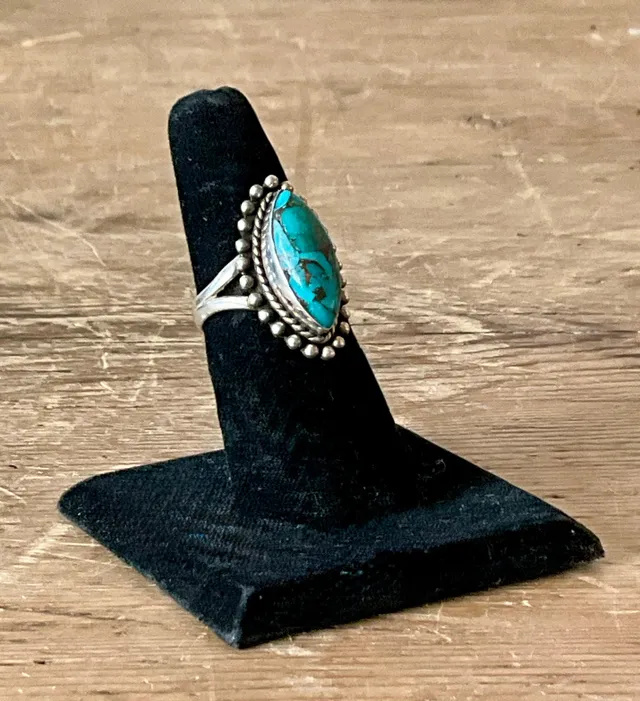 Vintage Boho Native American Style Turquoise Ring — additional photo 6