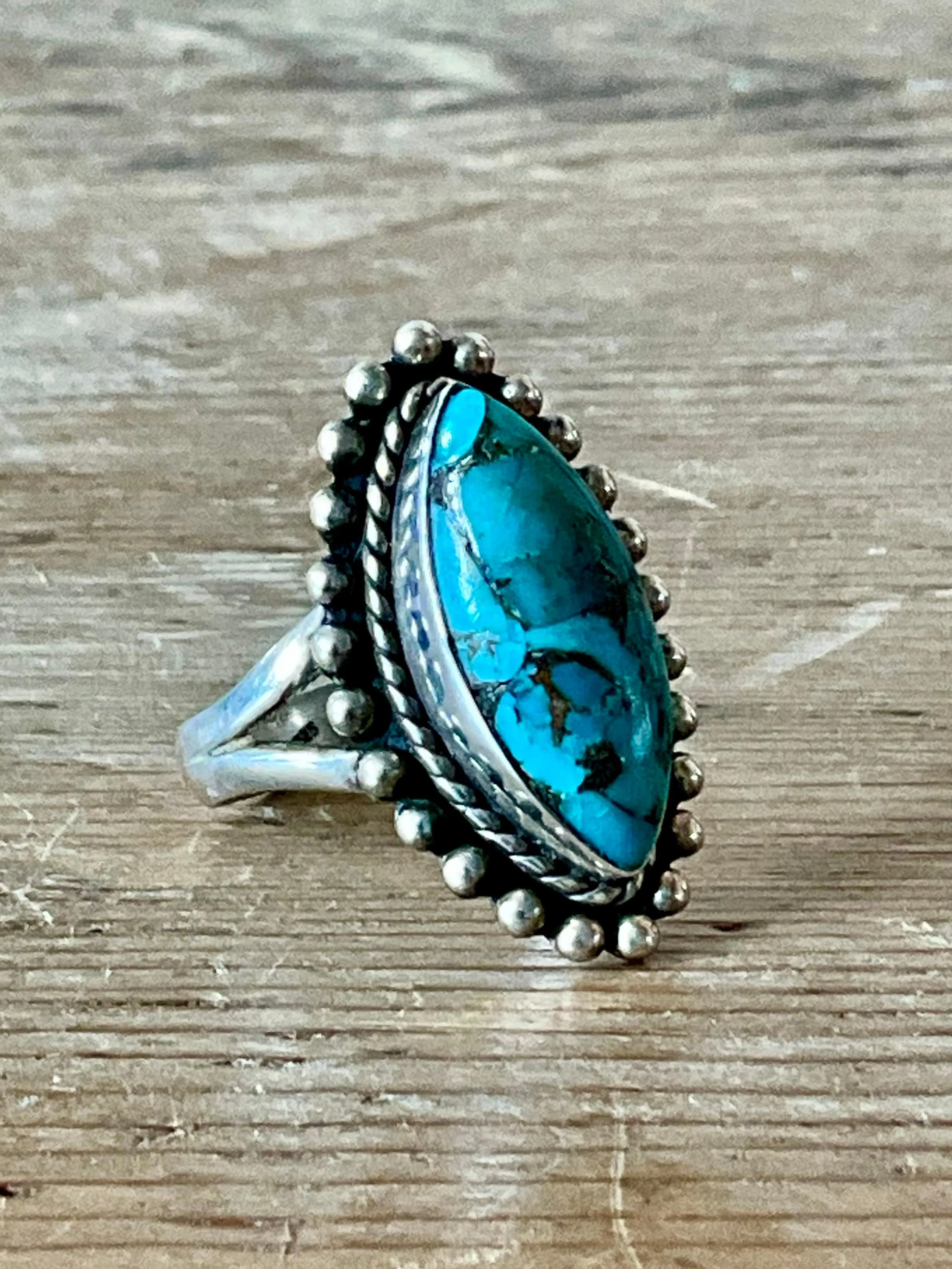 Vintage Boho Native American Style Turquoise Ring — additional photo 1