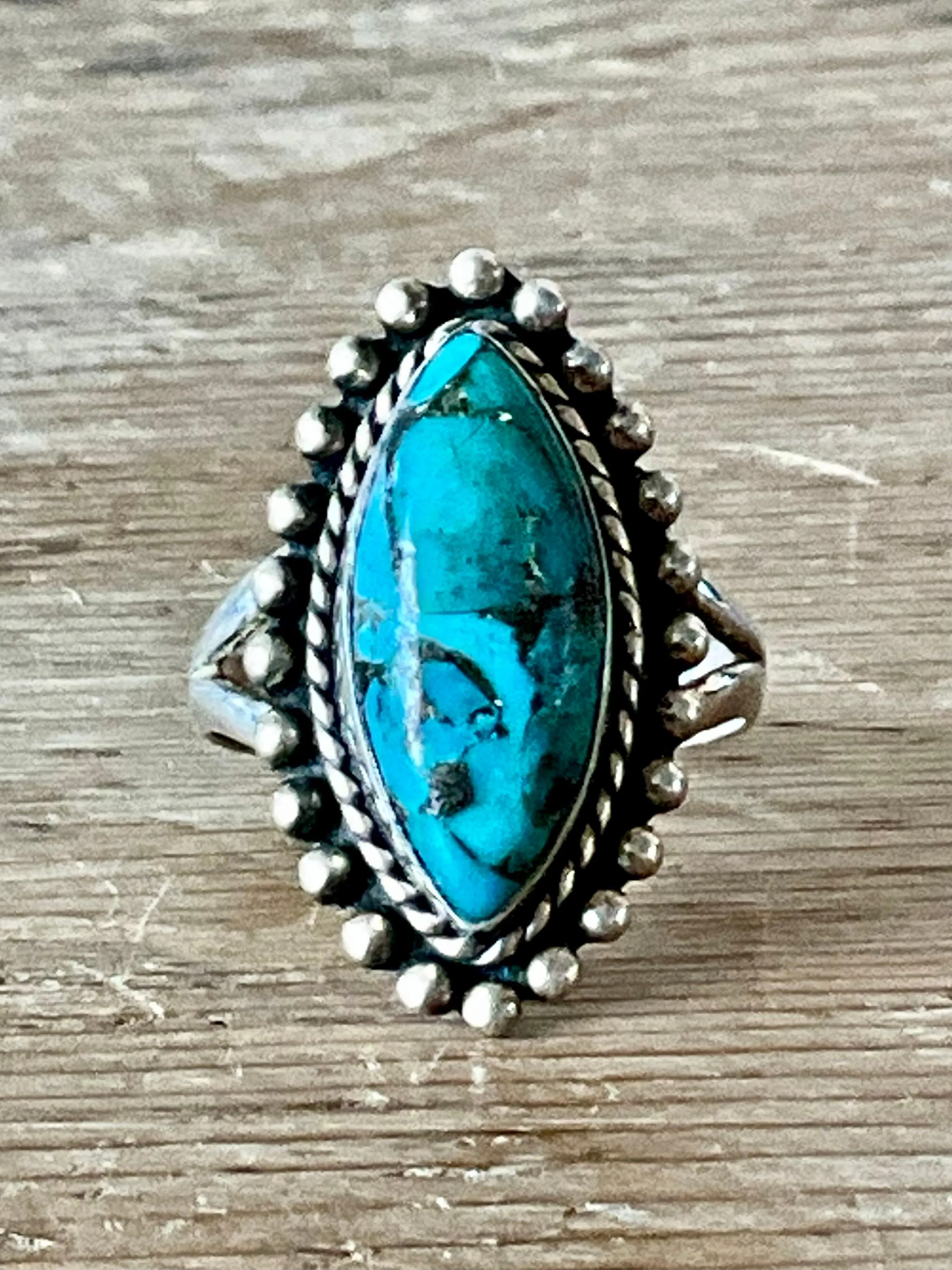 Vintage Boho Native American Style Turquoise Ring — additional photo 8