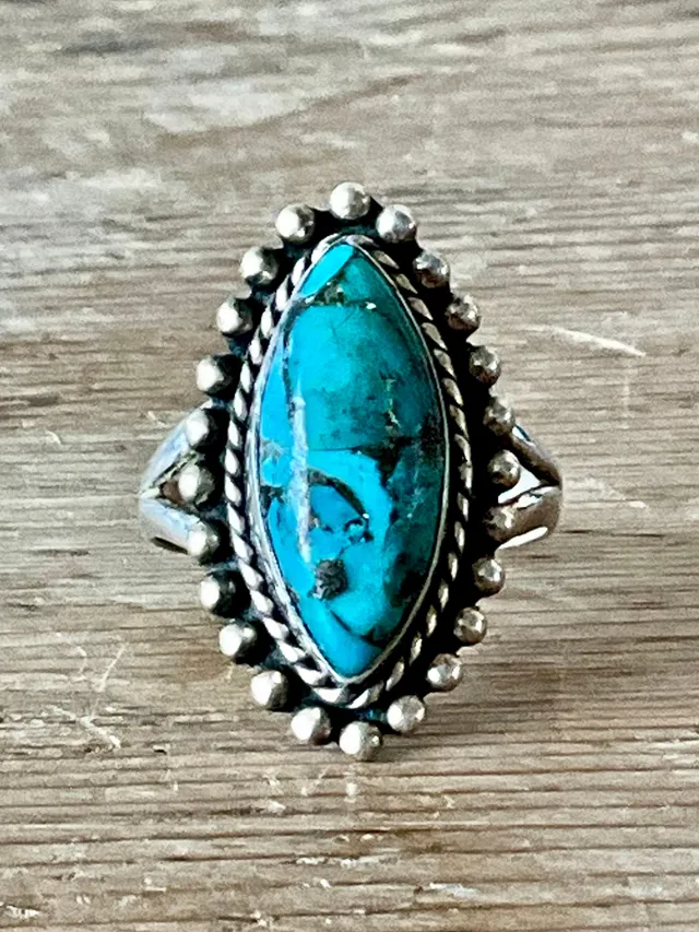 Vintage Boho Native American Style Turquoise Ring — additional photo 8