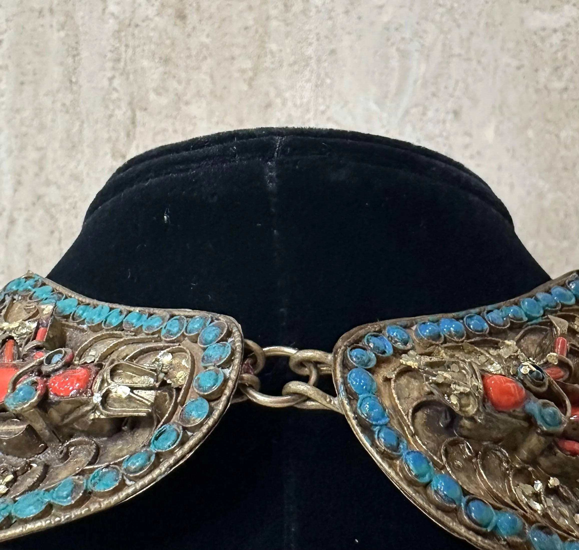 Vintage Turquoise Bib with Coral — additional photo 7