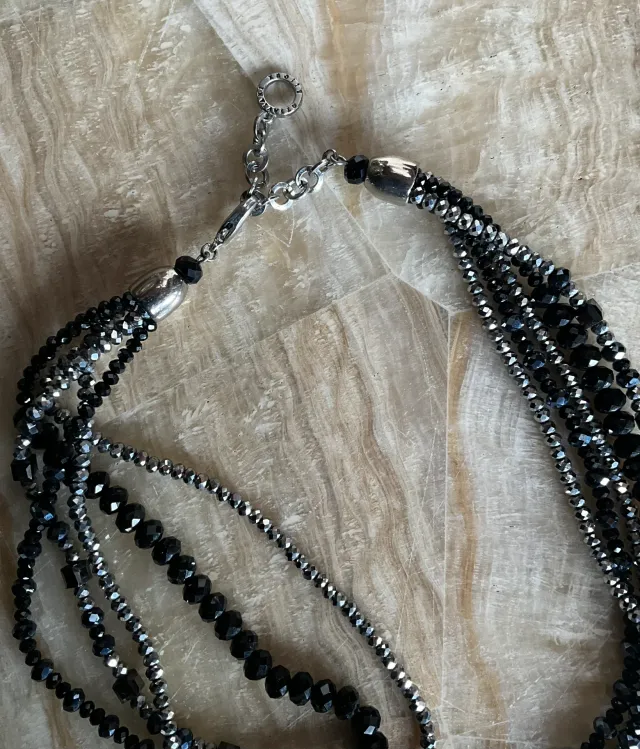 Vintage Ottaviani Bijoux Italy Beaded Rhinestone Pendant Necklace — additional photo 5