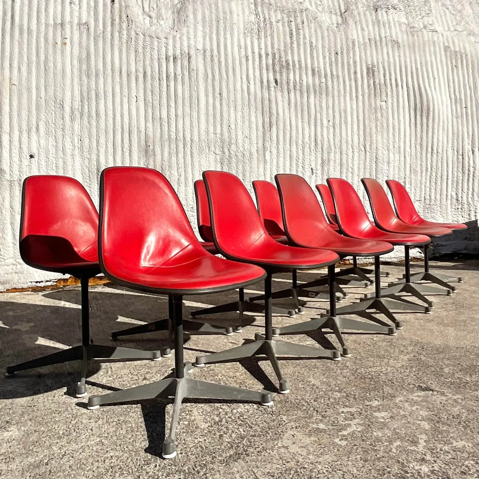 Herman Miller Molded Fiberglass Red Shell Chair - Set of 12 — additional photo 1