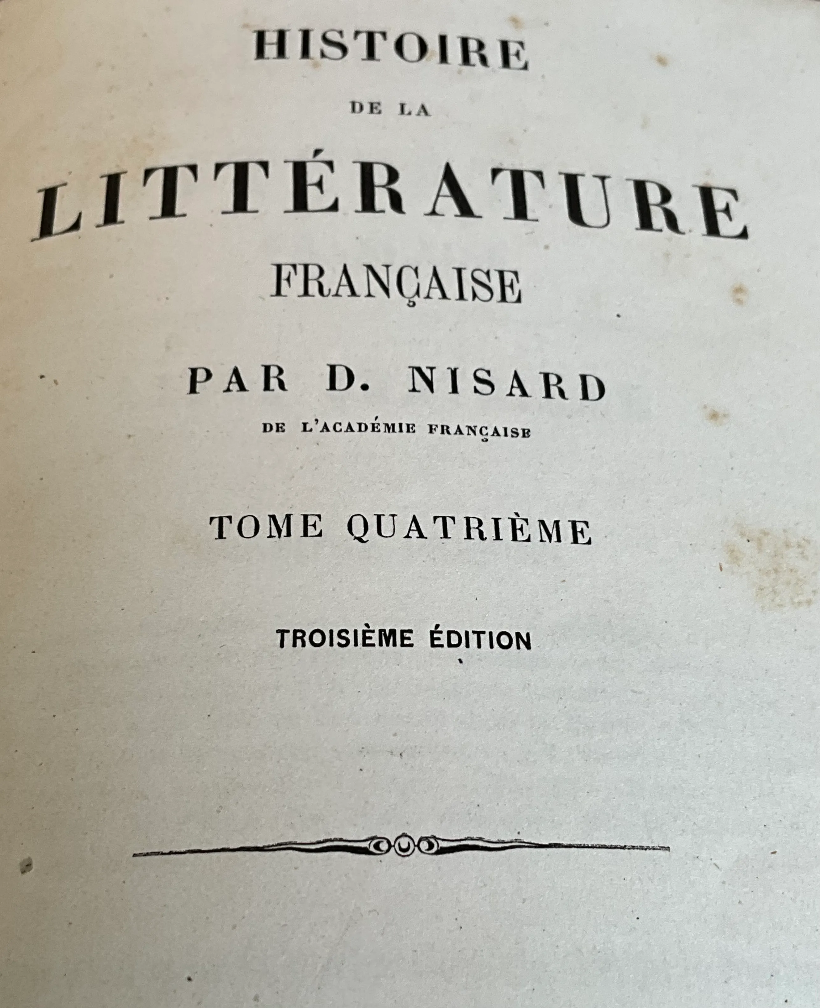 Histoire de la Littérature Française by Désiré Nisard- Set of 4 — additional photo 2