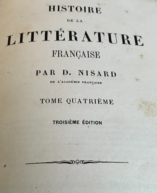 Histoire de la Littérature Française by Désiré Nisard- Set of 4 — additional photo 2