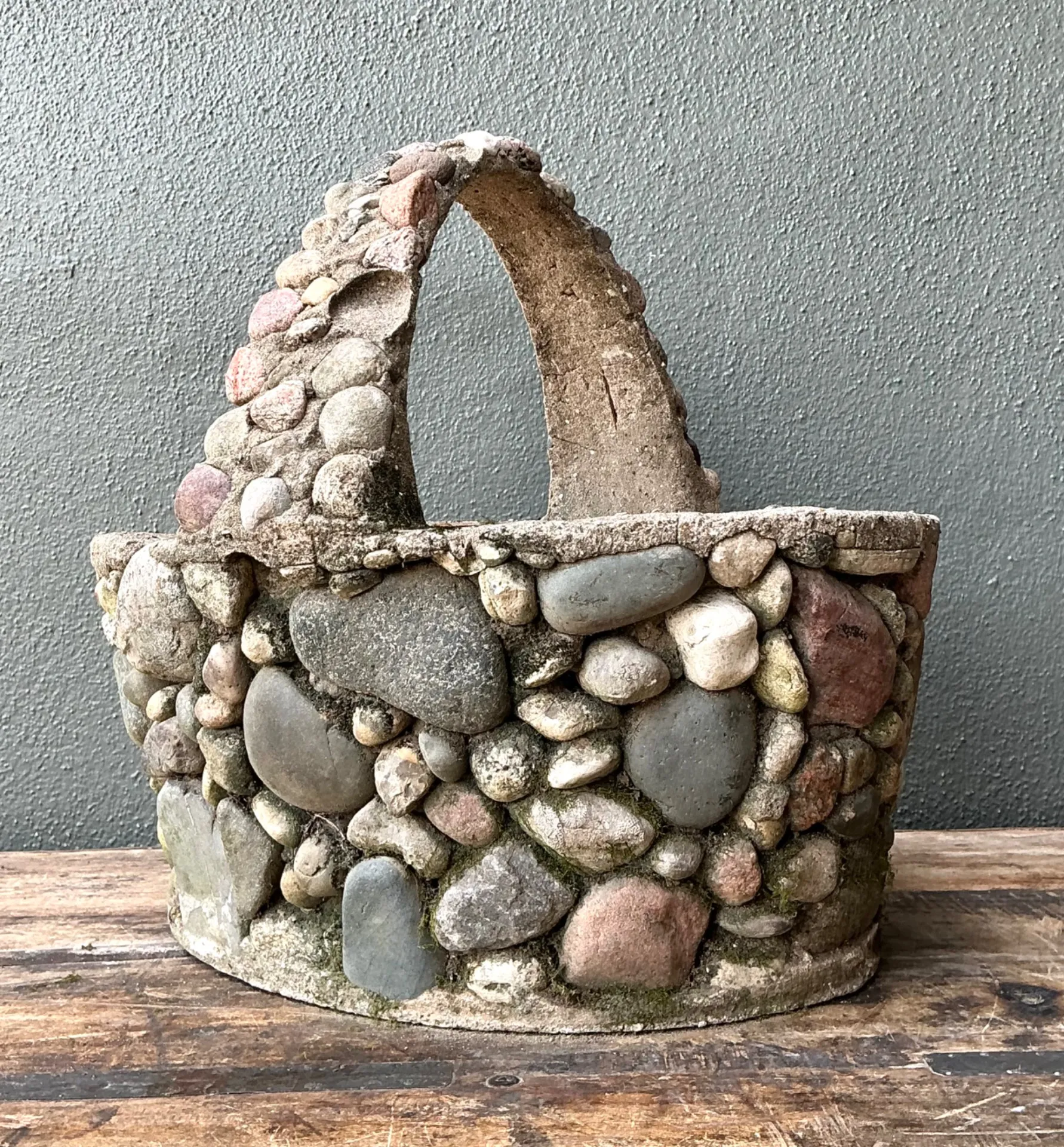 Vintage Rock Garden Basket Planter — additional photo 2
