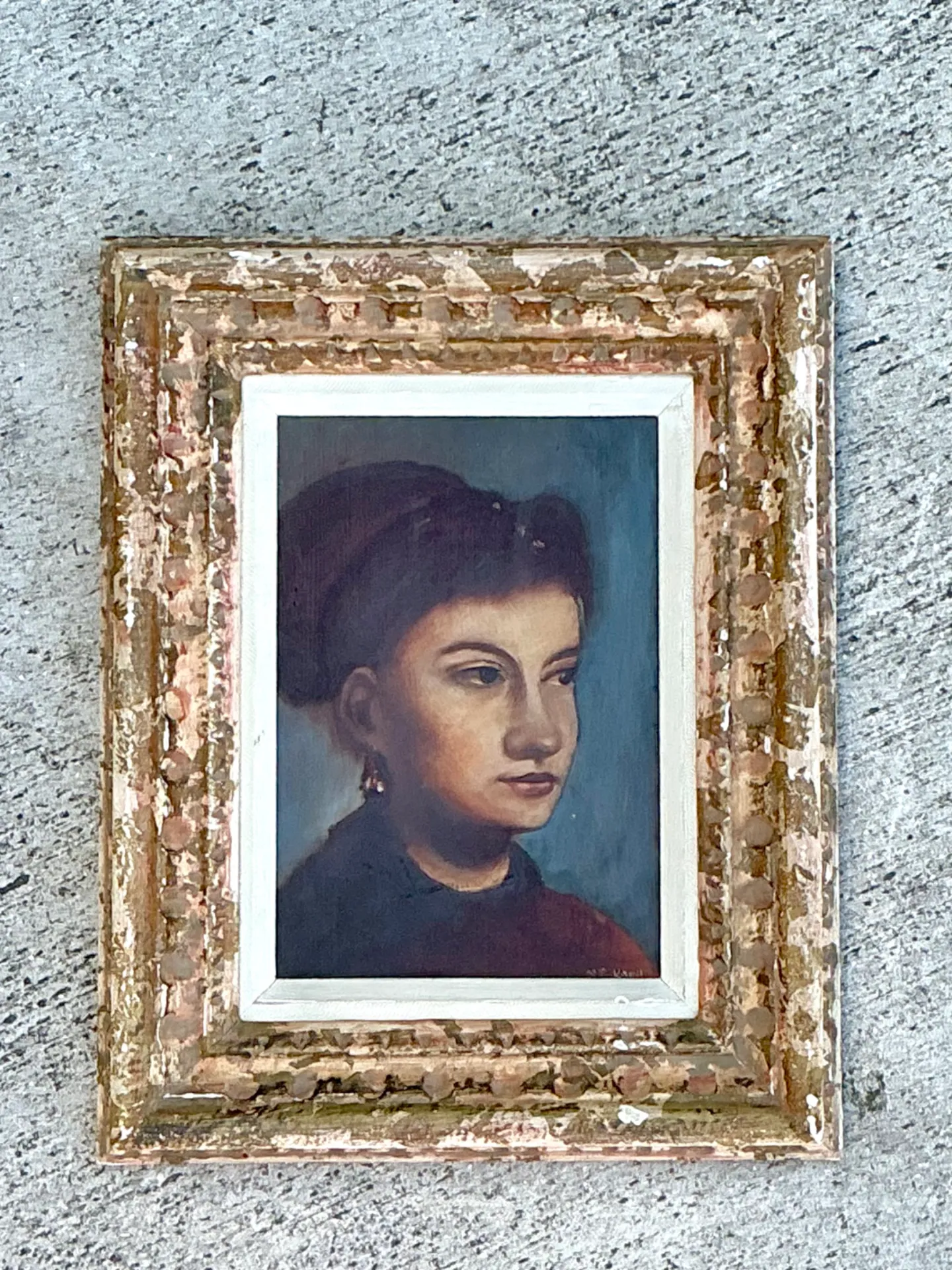 Vintage Framed Portrait Oil On Canvas — additional photo 8
