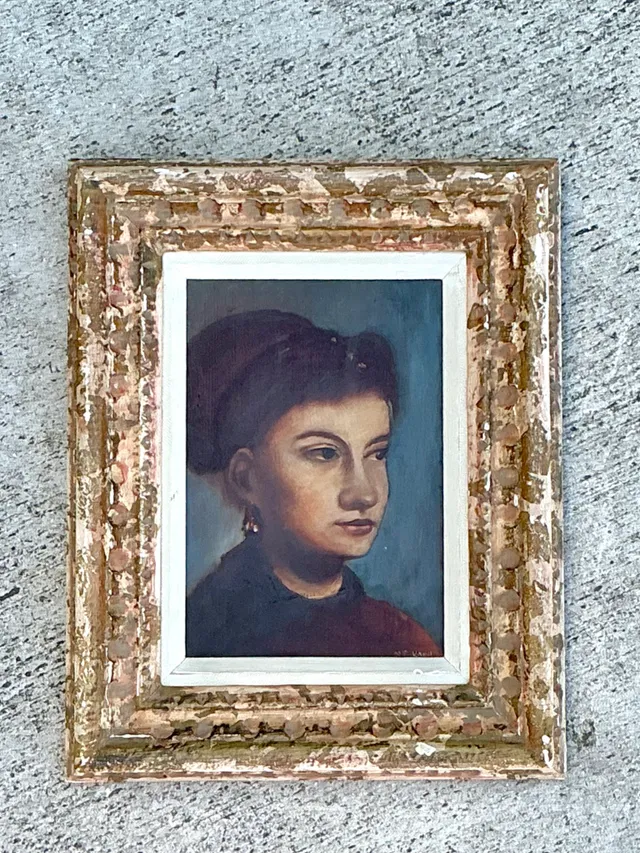 Vintage Framed Portrait Oil On Canvas — additional photo 8