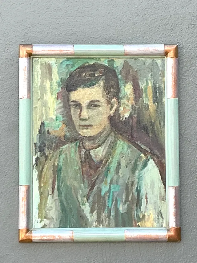 Vintage Framed Portrait Oil Painting — additional photo 2