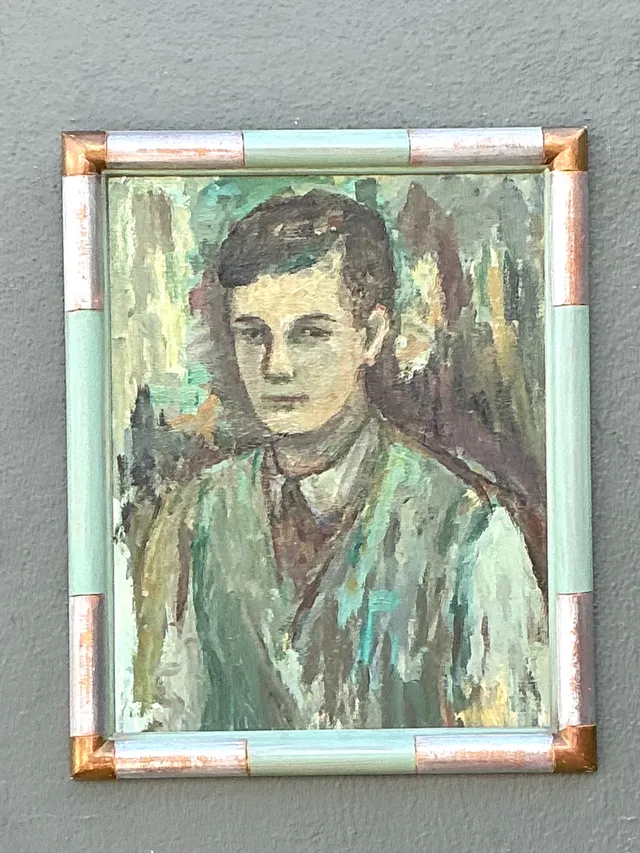 Vintage Framed Portrait Oil Painting — additional photo 4