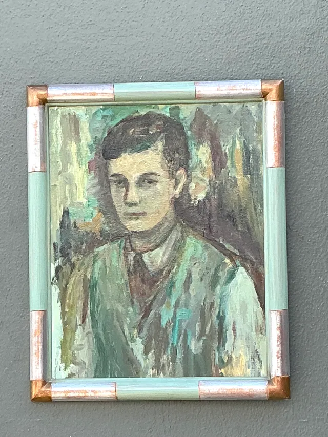 Vintage Framed Portrait Oil Painting — additional photo 3