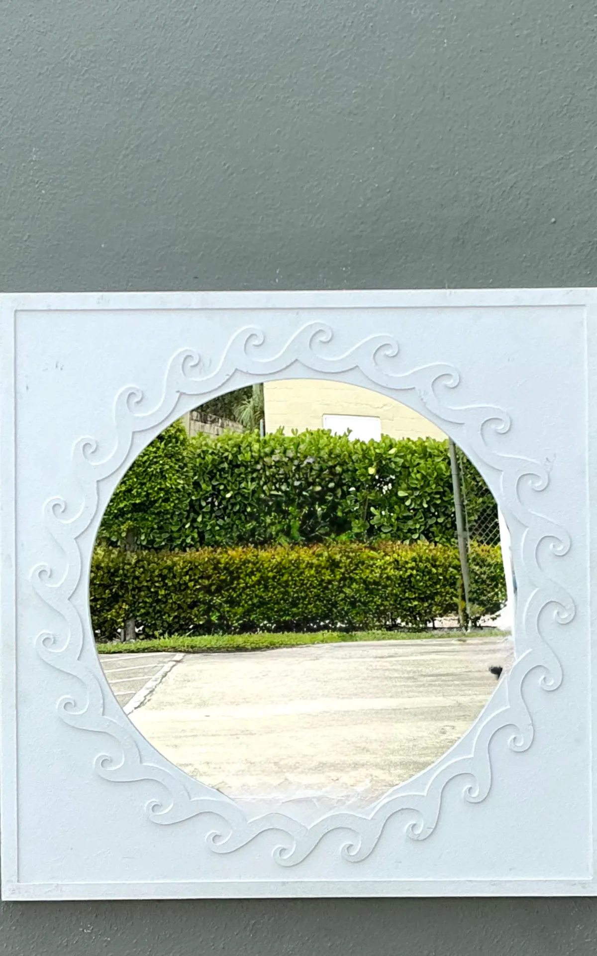 Vintage Wave Design Aluminum Mirror