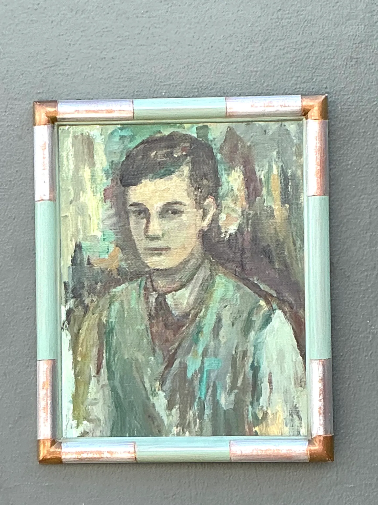Vintage Framed Portrait Oil Painting — additional photo 1