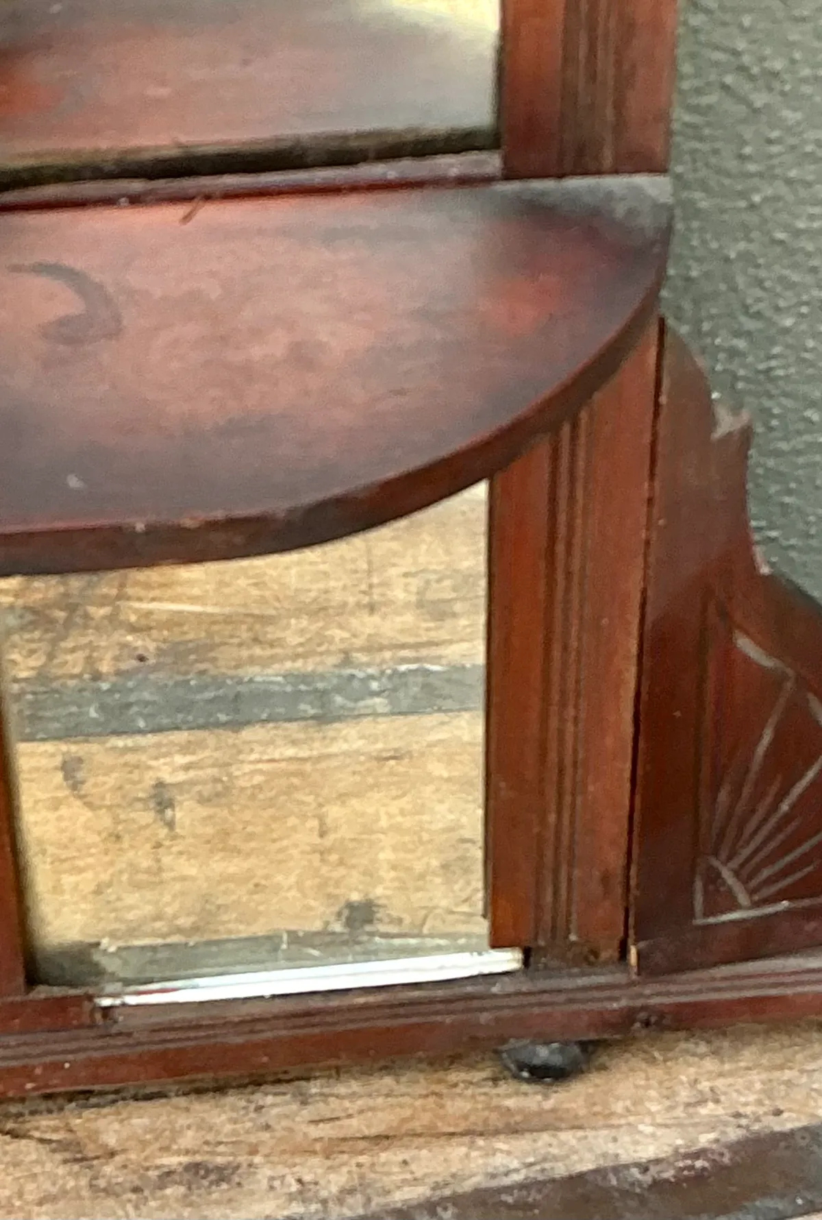 Vintage Eastlake Carved Wood Mantle Mirror — additional photo 3