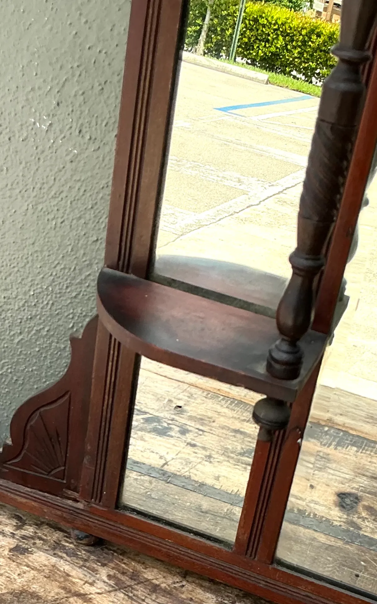 Vintage Eastlake Carved Wood Mantle Mirror — additional photo 6
