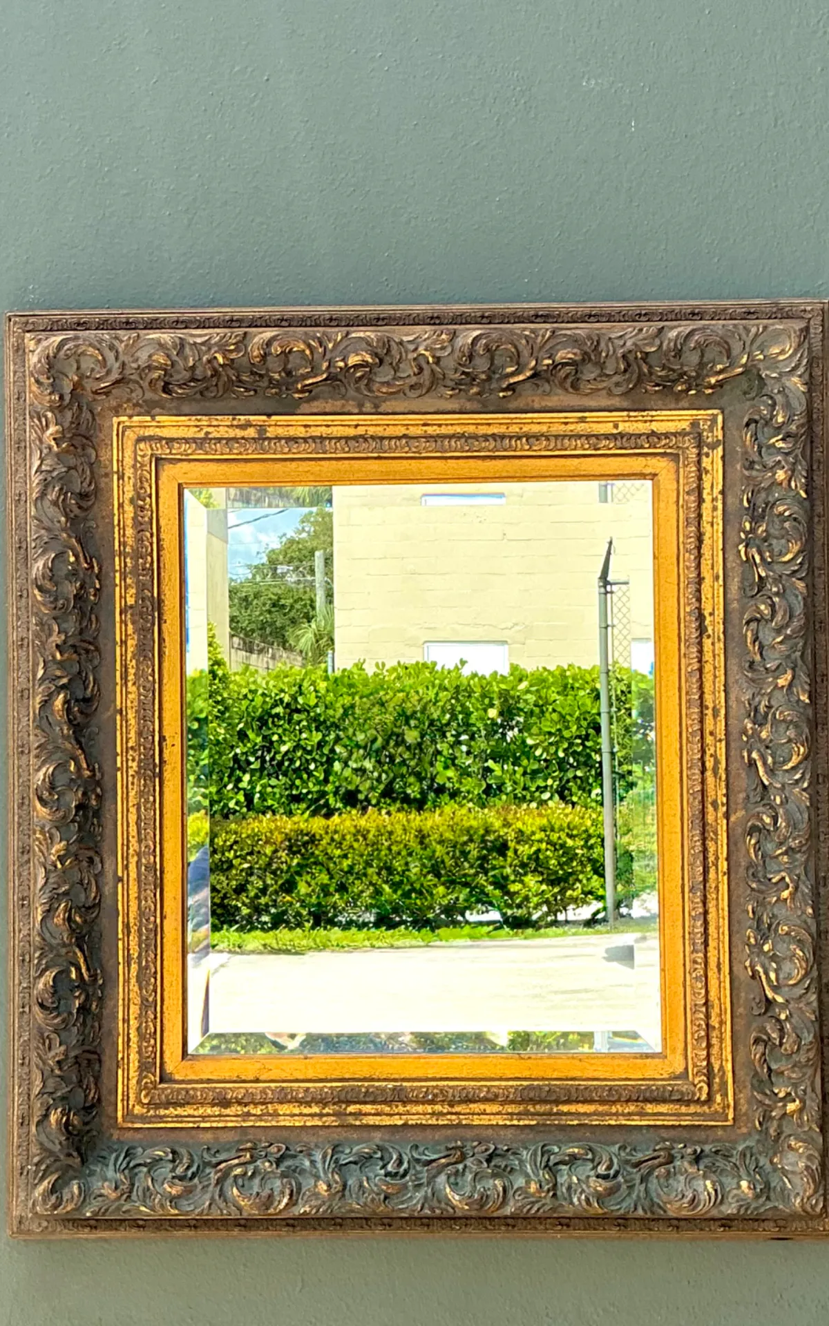 Vintage Ornate Gold and Wood Frame Mirror — additional photo 3