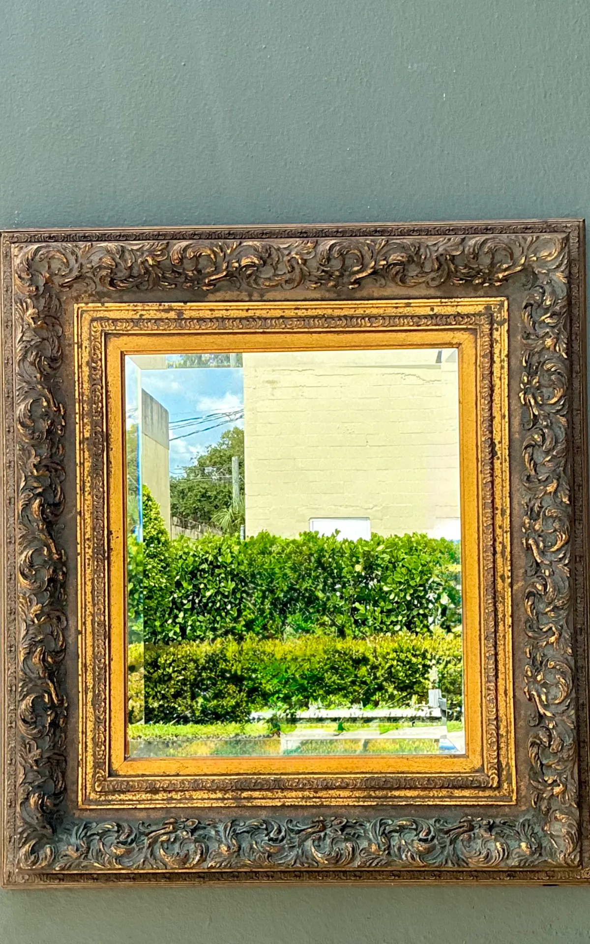 Vintage Ornate Gold and Wood Frame Mirror