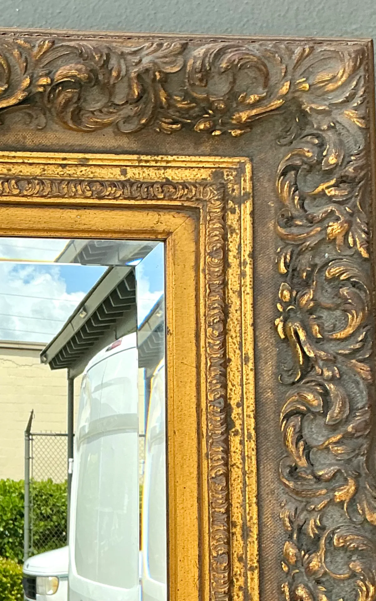 Vintage Ornate Gold and Wood Frame Mirror — additional photo 4
