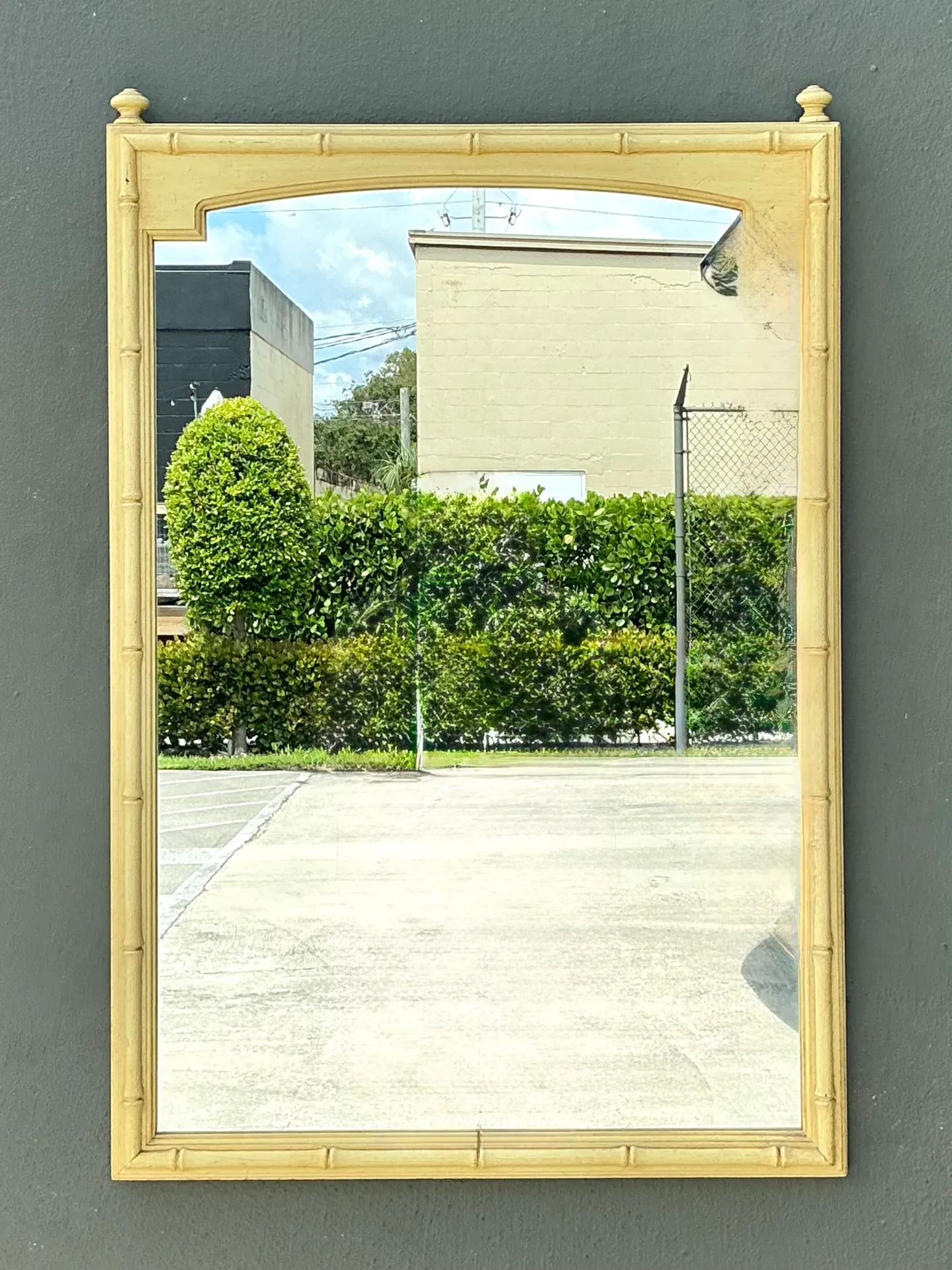 Vintage Faux Bamboo Rectangular Mirror — additional photo 1