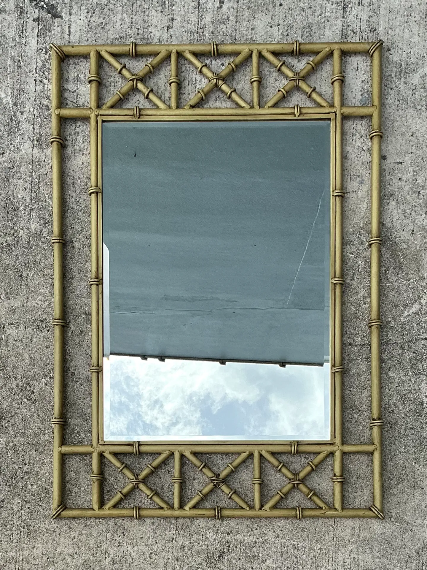 Vintage Faux Bamboo Rectangular Wall Mirror — additional photo 7