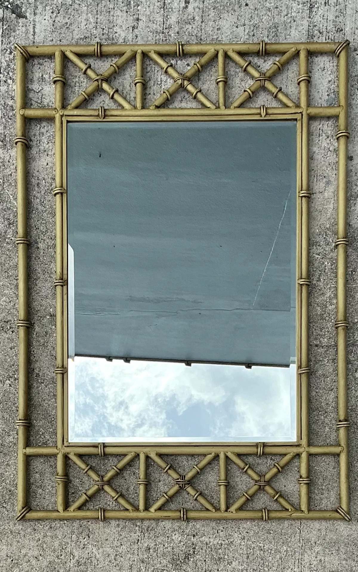 Vintage Faux Bamboo Rectangular Wall Mirror — additional photo 7