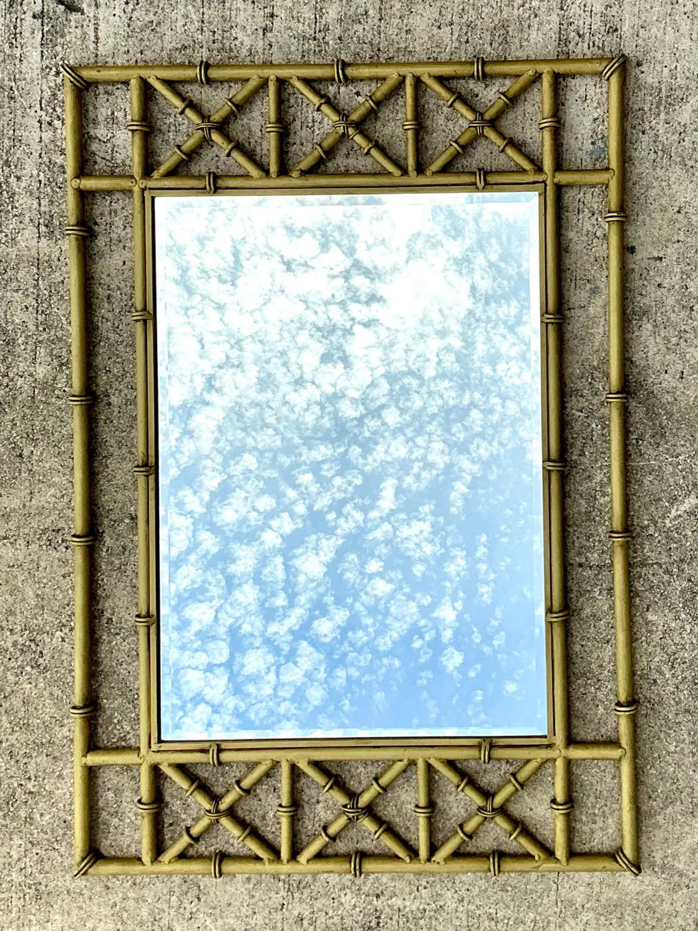 Vintage Faux Bamboo Rectangular Wall Mirror — additional photo 4