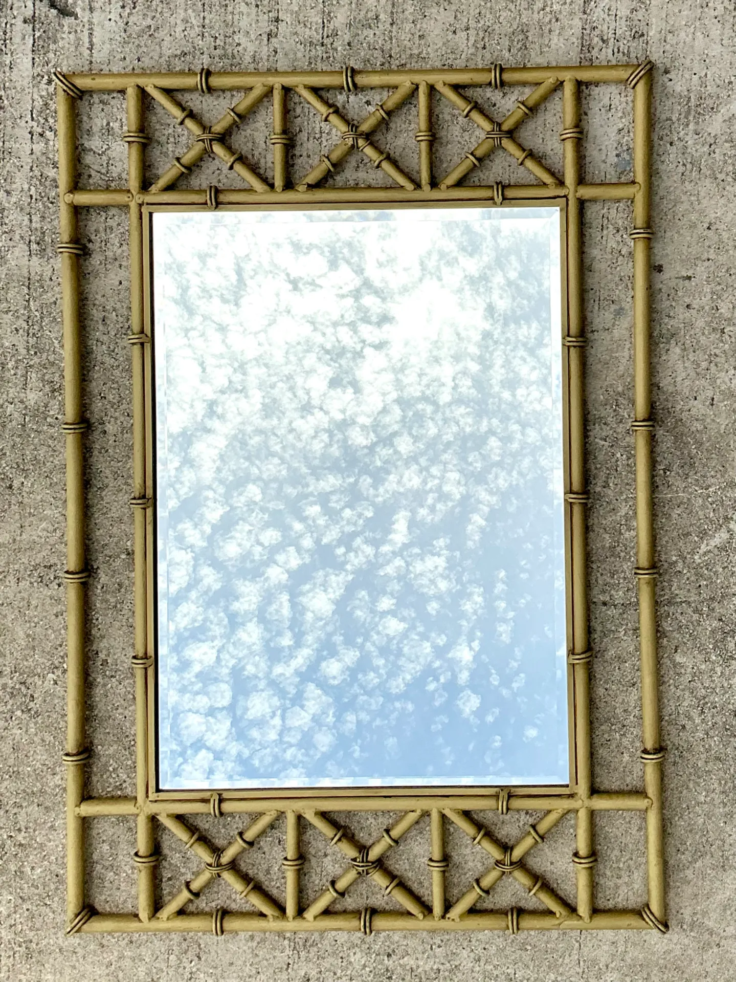 Vintage Faux Bamboo Rectangular Wall Mirror — additional photo 5