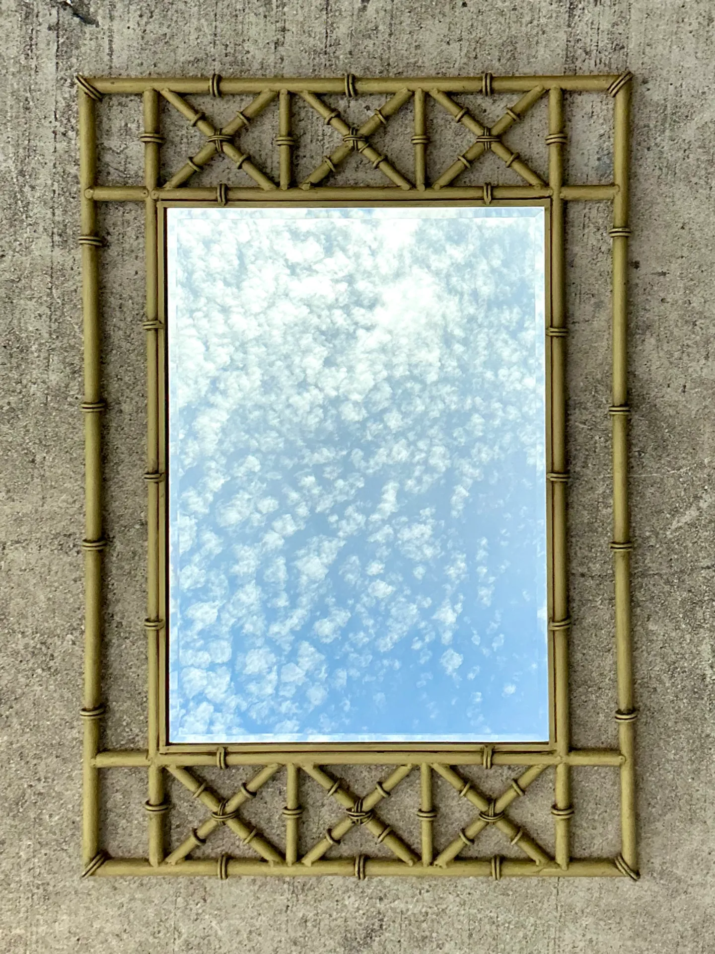 Vintage Faux Bamboo Rectangular Wall Mirror — additional photo 6