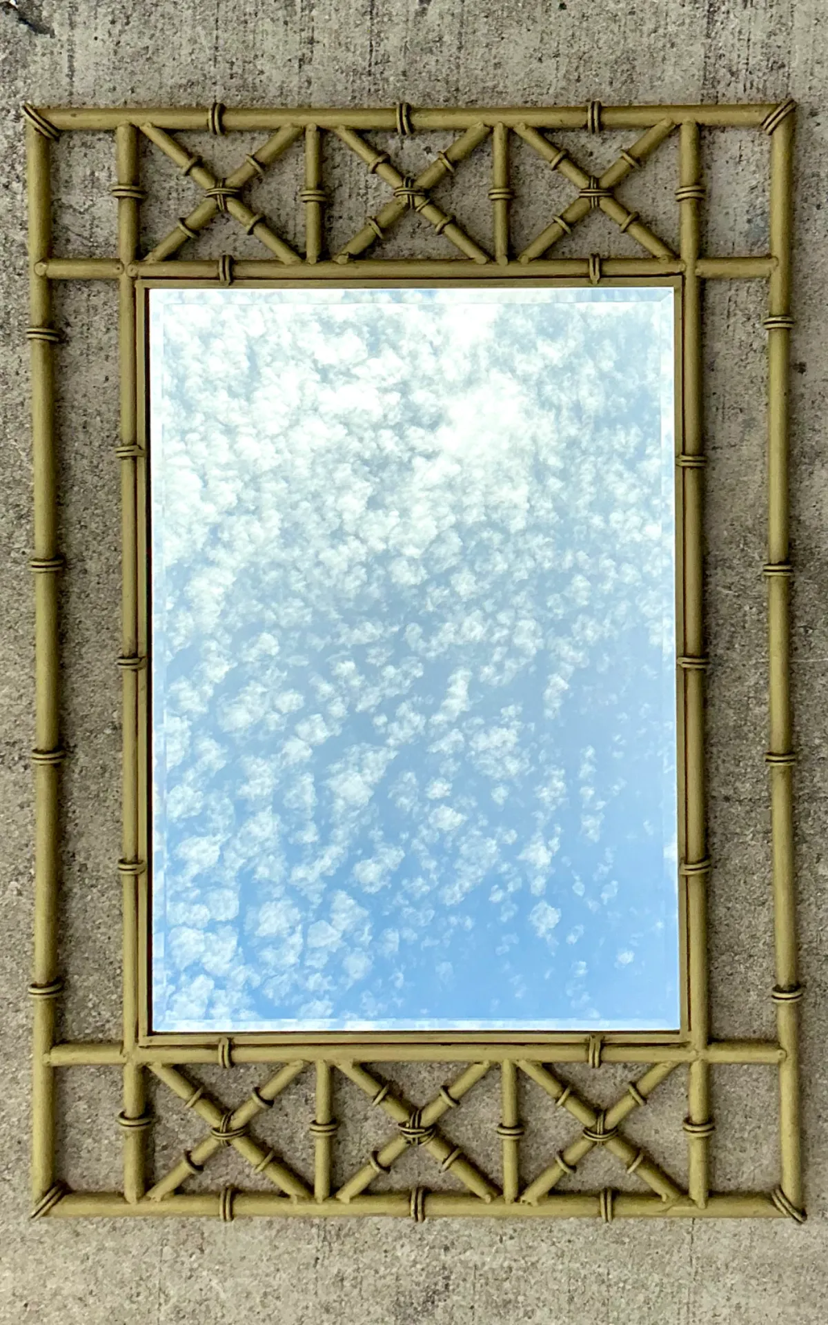 Vintage Faux Bamboo Rectangular Wall Mirror — additional photo 6