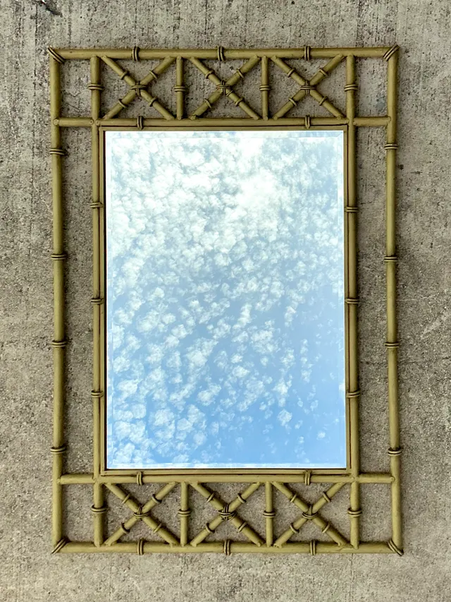Vintage Faux Bamboo Rectangular Wall Mirror — additional photo 6