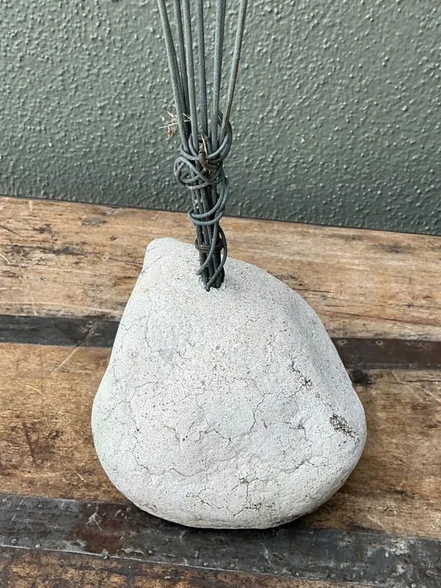 Vintage MCM Metal and Stone Abstract Wind Chime — additional photo 5