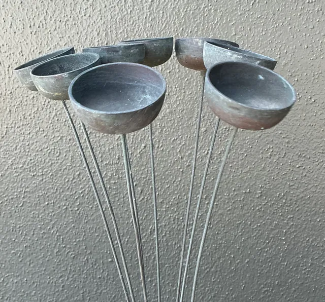 Vintage MCM Metal and Stone Abstract Wind Chime — additional photo 1