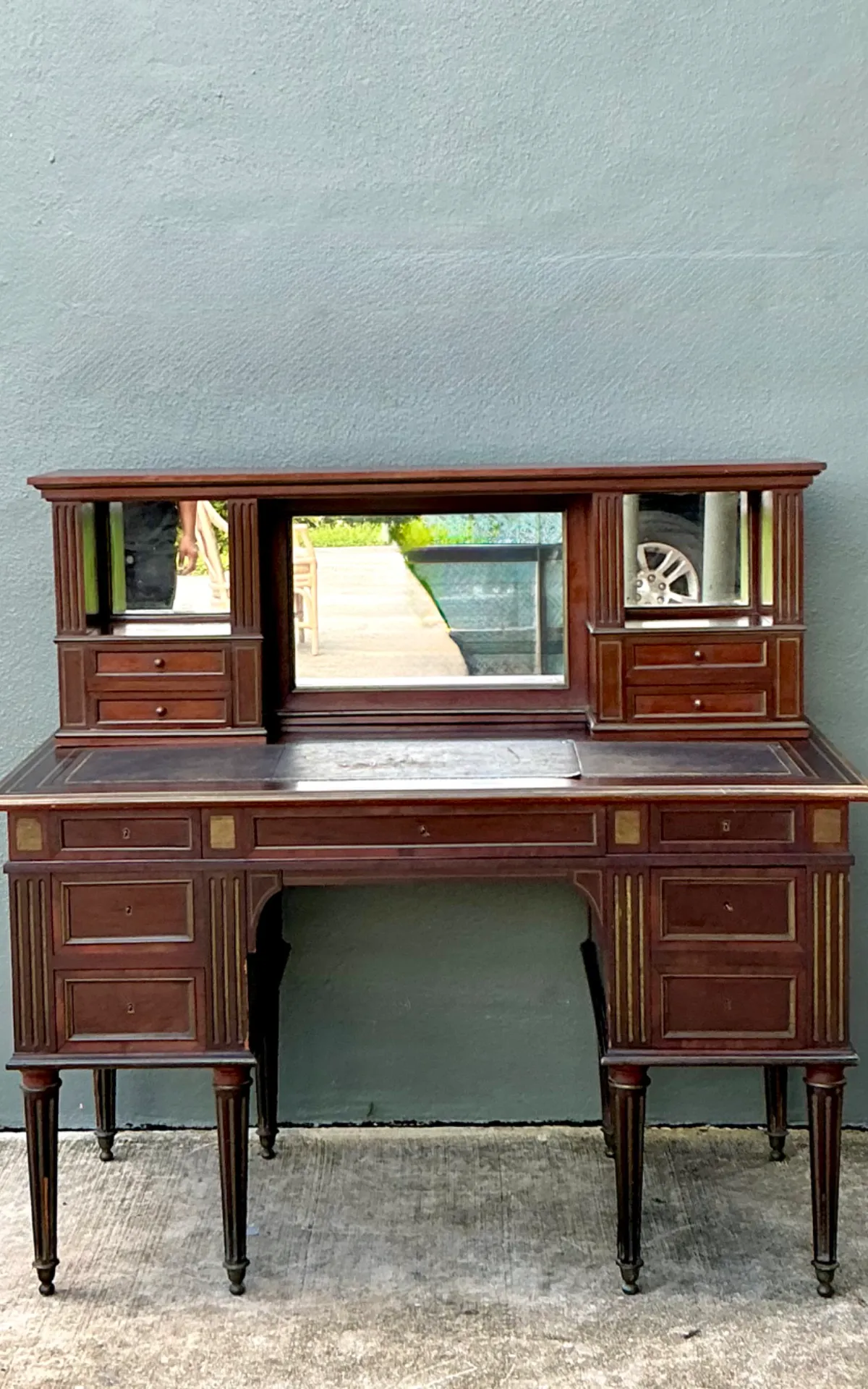 Vintage Louis XVI Double Pedestal Writing Desk — additional photo 4