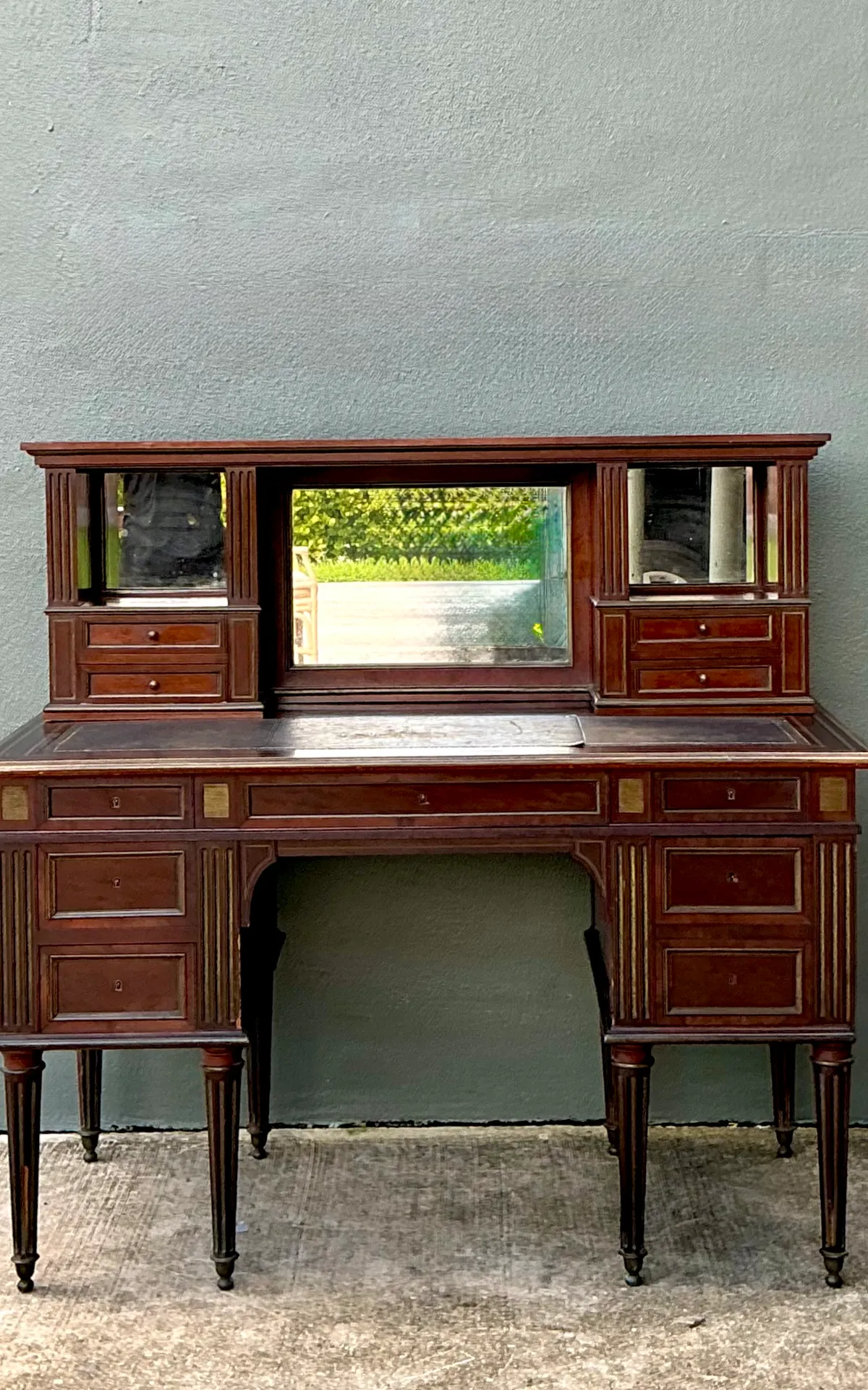 Vintage Louis XVI Double Pedestal Writing Desk — additional photo 7