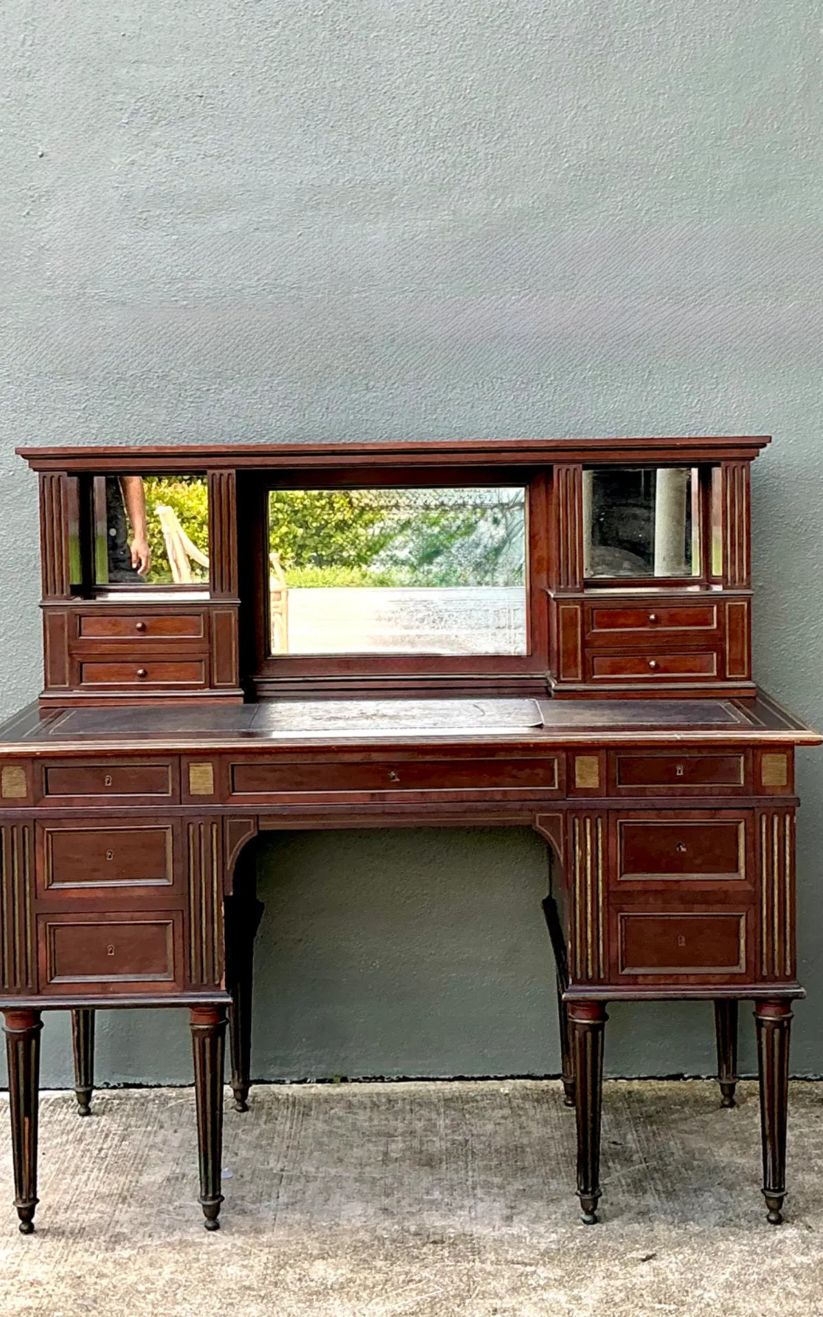 Vintage Louis XVI Double Pedestal Writing Desk — additional photo 8