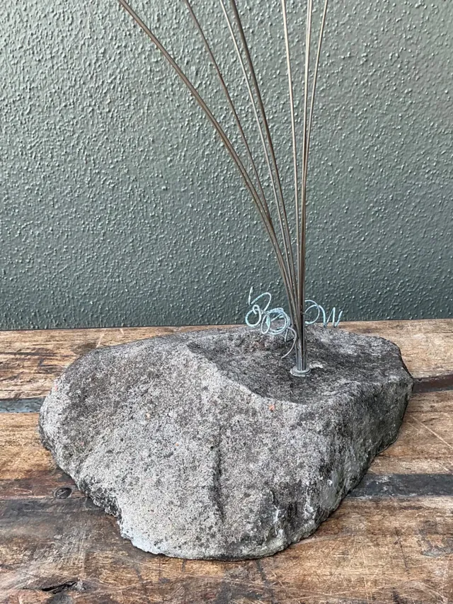 Vintage MCM Stone and Metal Abstract Wind Chime — additional photo 2