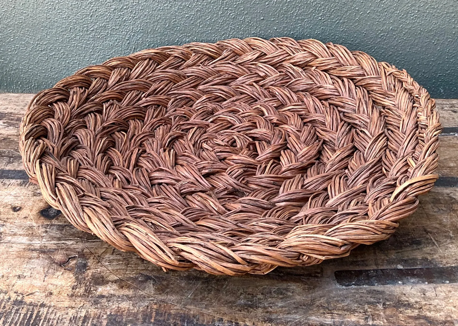 Vintage Handwoven Rattan  Bowl — additional photo 2
