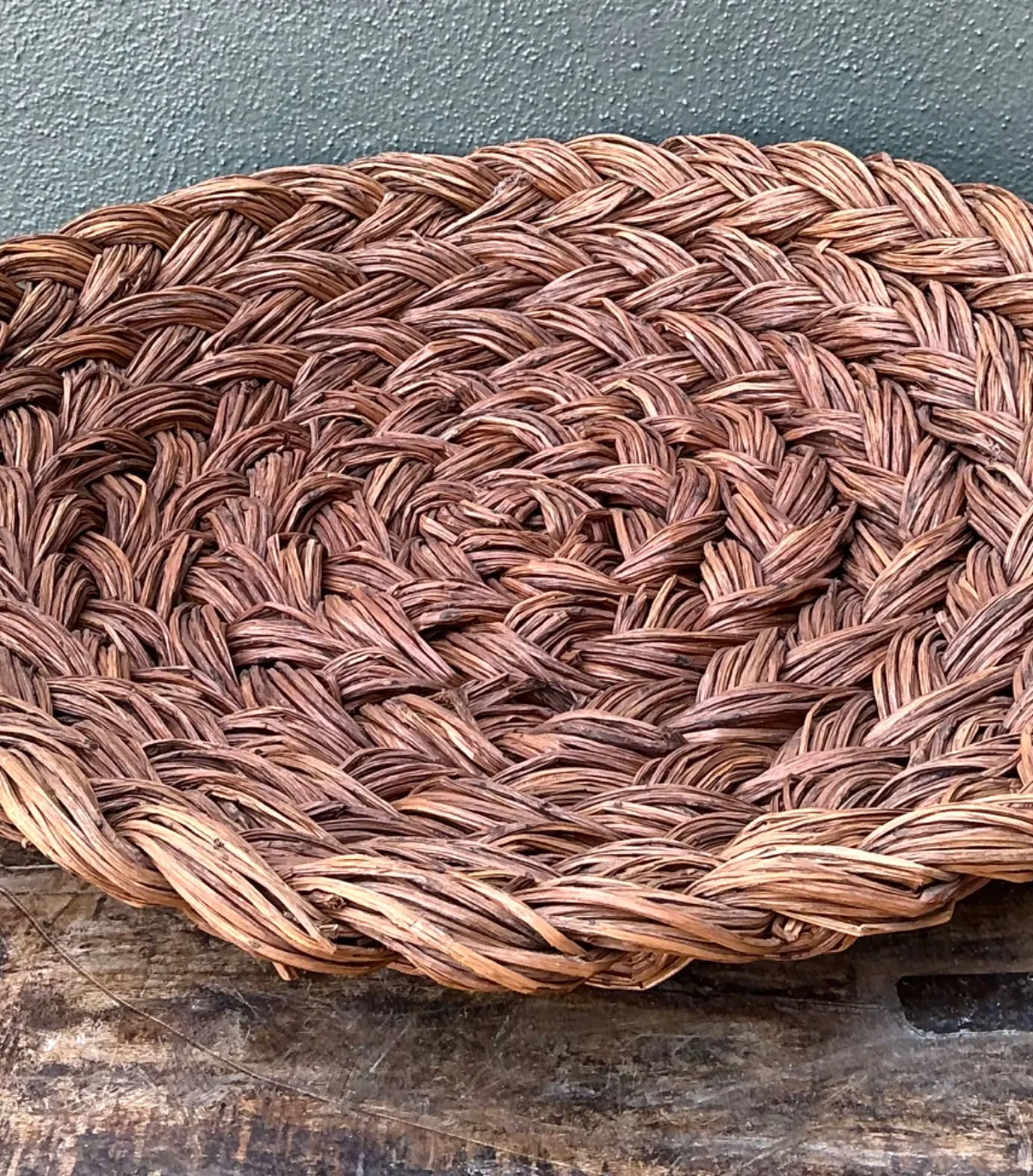 Vintage Handwoven Rattan Bowl — additional photo 2