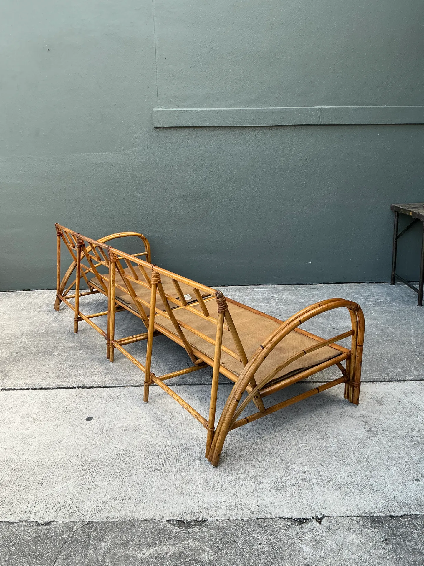 Vintage Heywood Wakefield Rattan Sofa Frame — additional photo 4