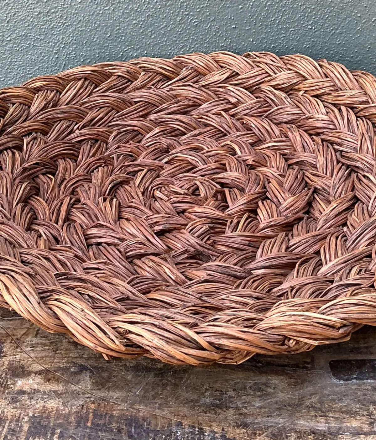 Vintage Handwoven Rattan  Bowl — additional photo 4